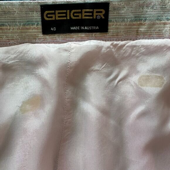 Vintage Geiger Pastel Midi Skirt Size 4 Pink Striped Pleated Cottage Grandma - Picture 8 of 8
